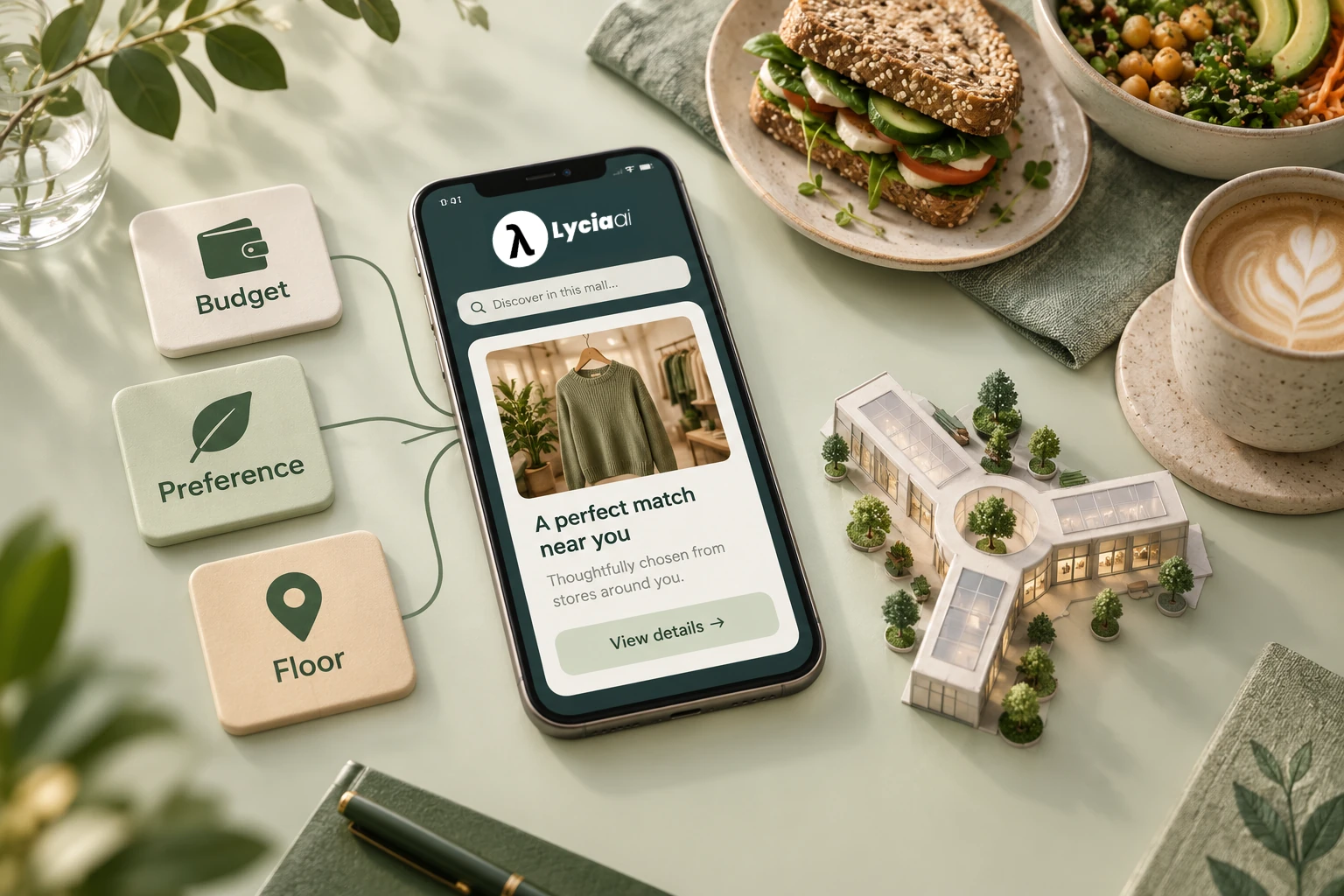 Lycia AI concept connecting budget, preference and floor with a suitable menu recommendation